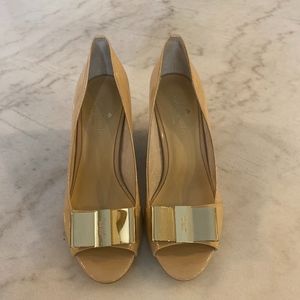 Kate Spade Nude Theresa Wedges